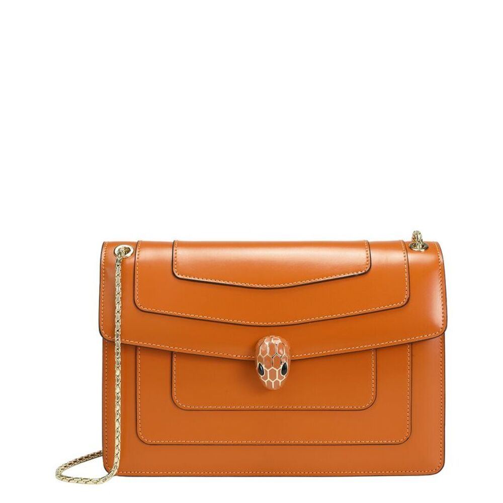 Tiffany & Fred Paris Smooth Leather Foldover Crossbody, Orange